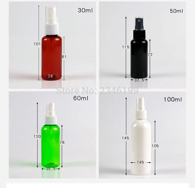 Spray Bottle 20ml 30ml Empty White Spray Pump Bottle 50ml Empty Plastic Cosmetic Container 100ml Plastic Spray Bottle 10ml (2)