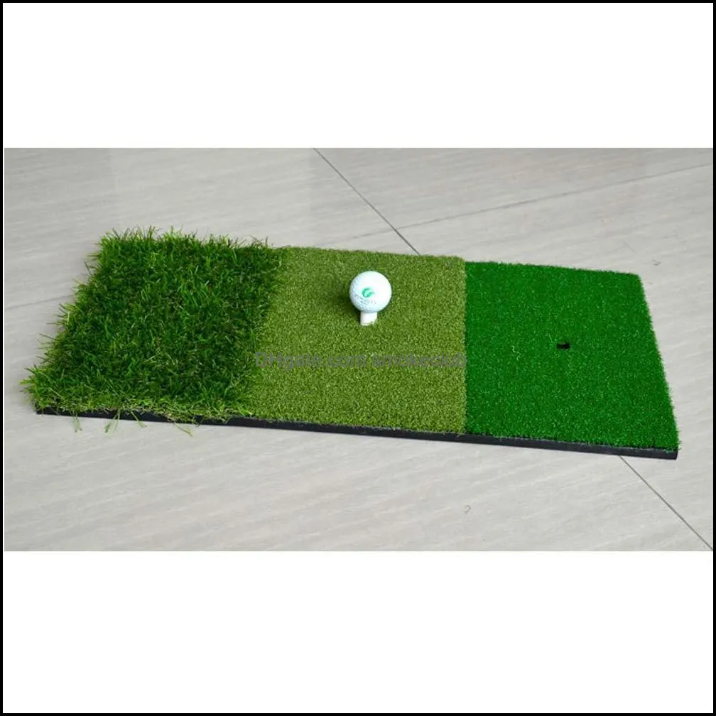 12``x24``Golf Hitting Mat Indoor Outdoor Backyard Tri-Turf Golf Mat with Tees Hole Practice Golf Protable Training Aids