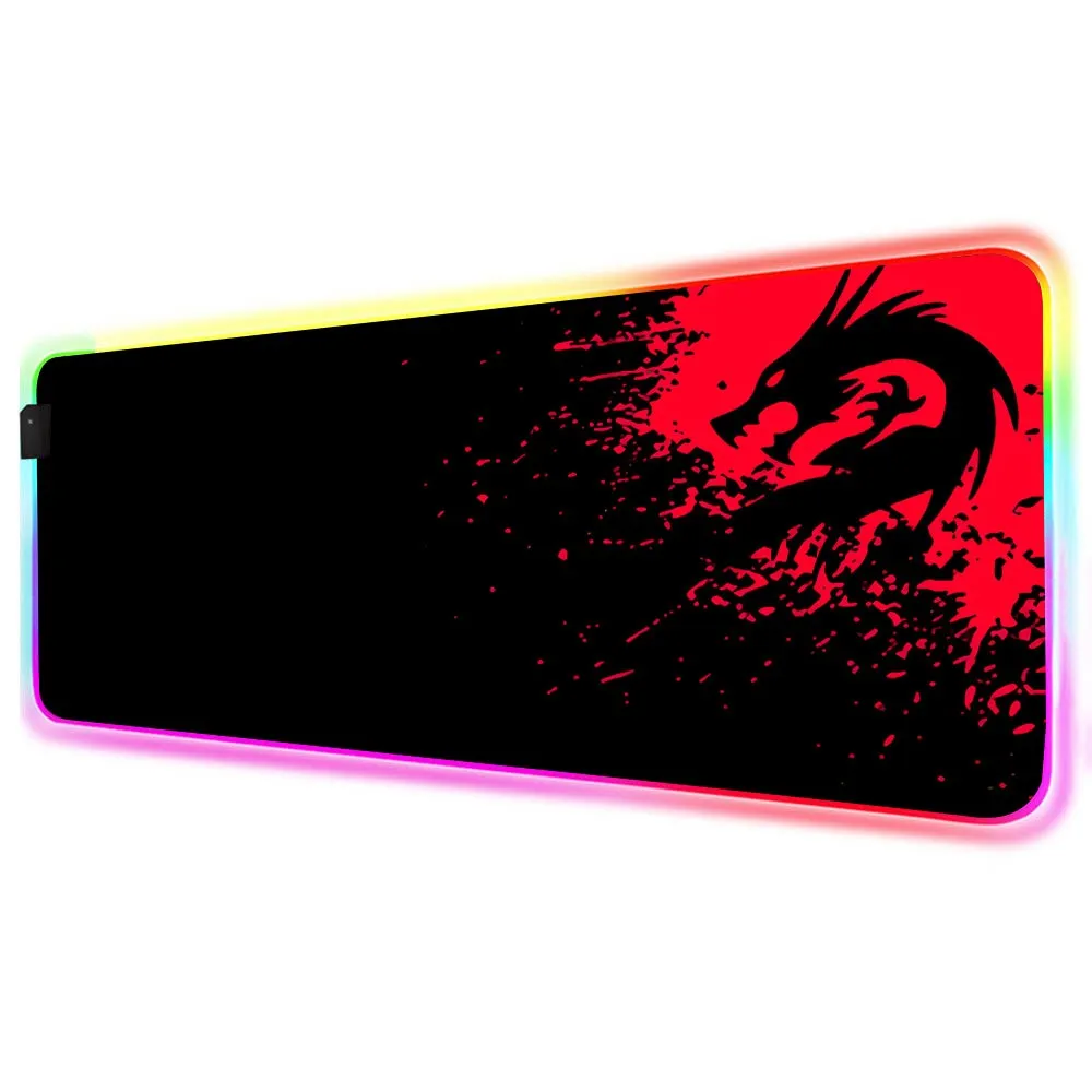 RGB Red Dragon Gaming Mouse Pad Computer Gamer Mousepad Large Game Rubber No-slip Mouse Mat Mause Pad for Keyboard Carpet Rug