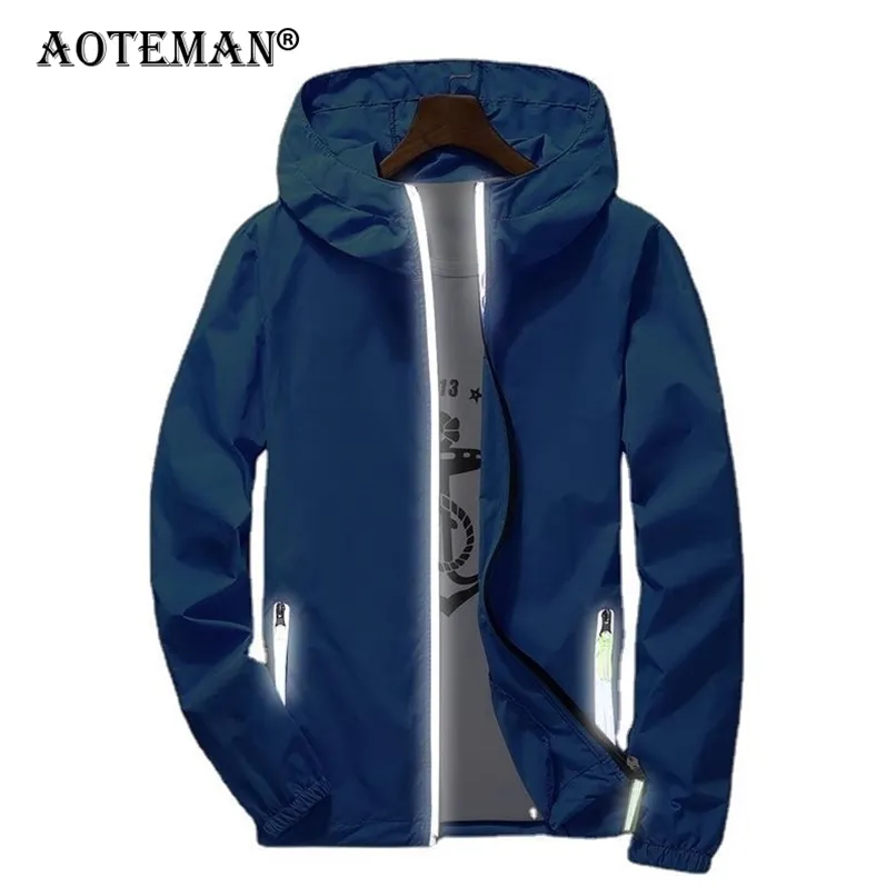 7XL Summer Men Jackets Quick Dry Skin Coats Male Hooded Ultra-Light Windbreaker Zipper Waterproof Windproof Men Thin Coat LM399 211029