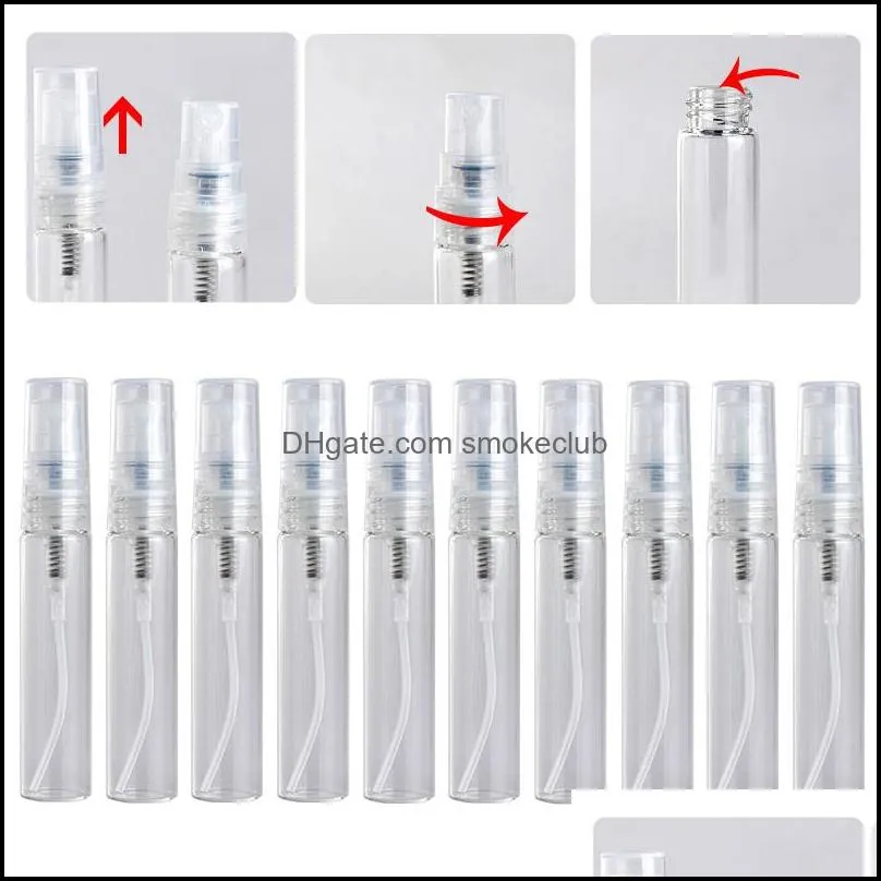 5ML Clear Mini Perfume Glass Bottle Empty Cosmetics Bottle Sample Test Tube Thin Glass Vials Small Spray Bottle toxic free and safe V5