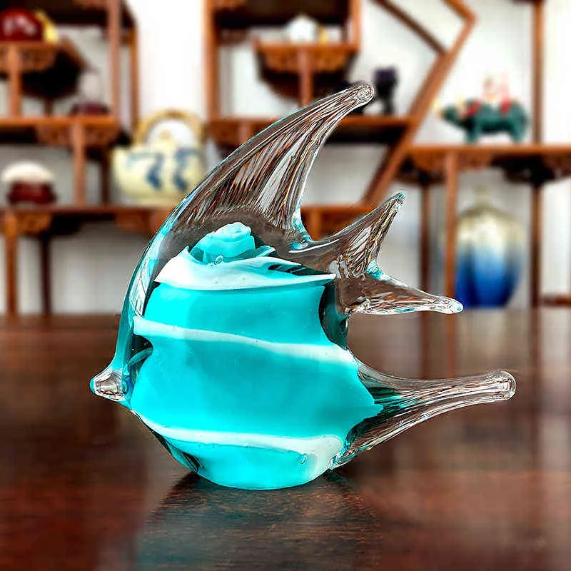 HOYAクリスタル　限定品　クリスタル海洋生物彫刻　希少品 4色鮮やかなクリスタルガラストロピカルフィッシュ動物の置物手の