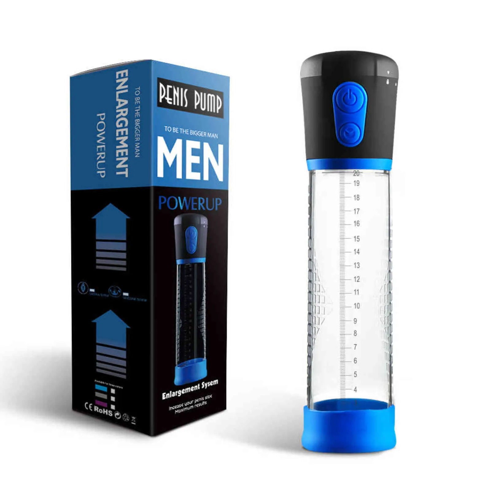 Zabawki pompy Automatyczne rozszerzenie penisa powiększenie próżniowe Extender Vibrator Sex Produkty dla dorosłych dla mężczyzn Ćwiczenia 1125