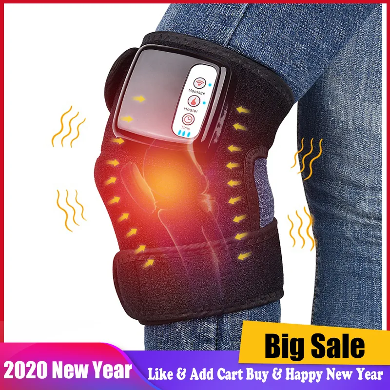 Knee Heat Massager Protable Knee Wrap Massager for Joint Pain Relief Physical Treatment Cordless & Rechargeable Health Care 210317