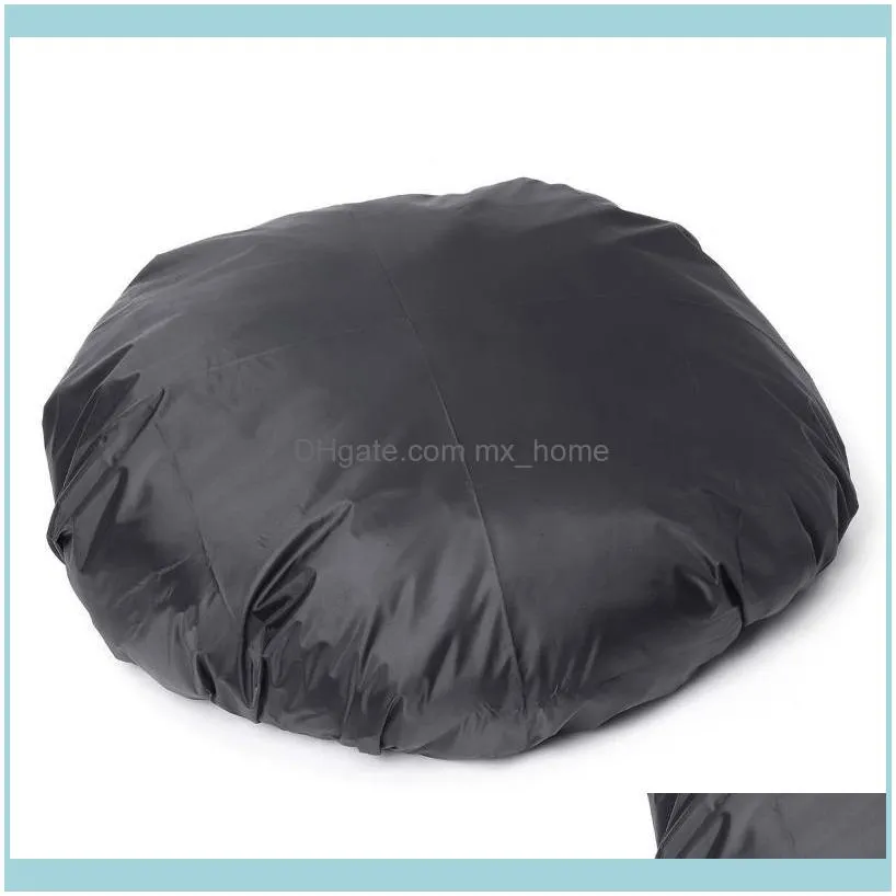 112cm Black Outdoor Round Waterproof Grill Cover Dust Patio Fire Pit Shade