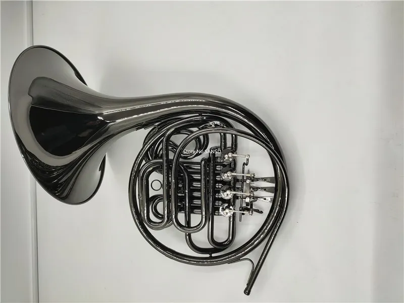 Neues französisches Horn Bb/F schwarz vernickelt, nicht abnehmbare Glocke, Musikinstrument, professionelles Band-Box-Zubehör, kostenloser Versand