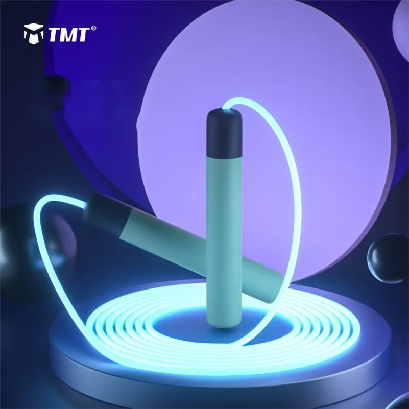 TMT Jump Rope Light Up Skipping voor Nacht Sport Bright Show CrossFit Workout Jumping Training Equipments 210705