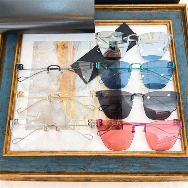 Designer-Sonnenbrillen mit unregelmäßigem Buchstabenmuster aus Metall für Herren und Damen mit kleinem Gesicht des gleichen Typs B0111