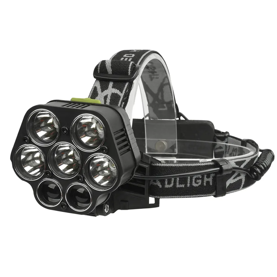 7 مصابيح الأمامية LED XM-L T6 XPE مصابيح الرأس قابلة لإعادة شحنها 18650 بطارية مصباح يدوي مصباح محمول مصابيح الضوء المحمولة لصيد الأسماك