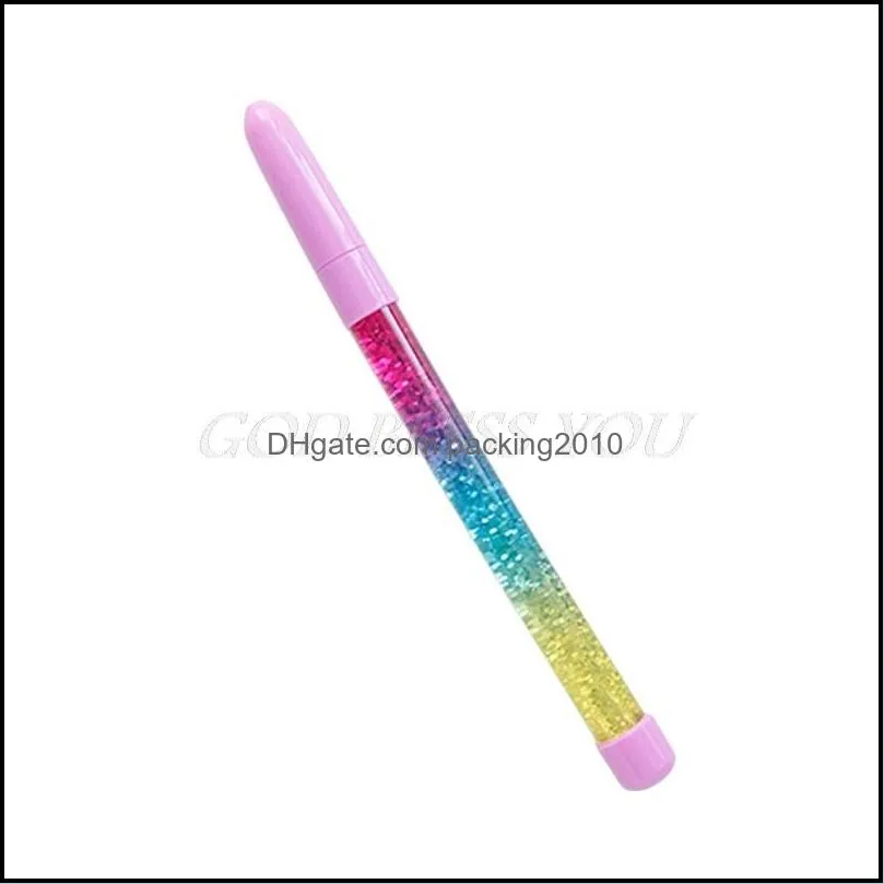 Cute 0.7mm Rainbow Color Fairy Stick Drift Sand Glitter Crystal Ball Point Pen P82A