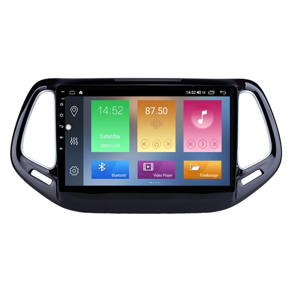 Araba DVD Oynatıcı GPS Navigasyon Sistemi Jeep Compass-2017 Için USB Destek Direksiyon Simidi Kontrolü 10.1 inç Android