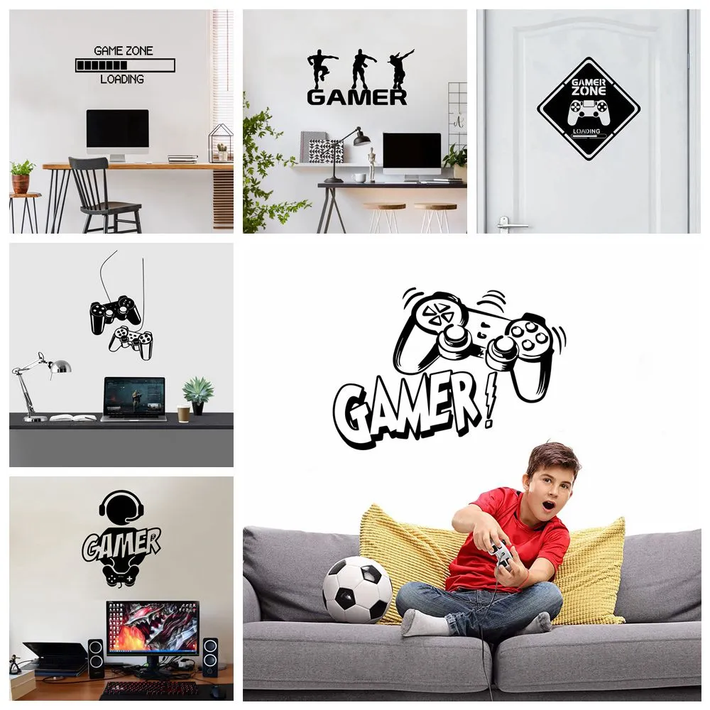 Carved Game Zone Wall Sticker Mural Wallpaper for Kids Boys Room Decals  Gaming Poster Decor 