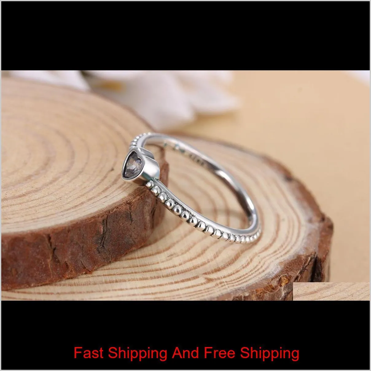 wholesale 925 silver heart ring fit pandora cz anniversary jewelry for women christmas gift