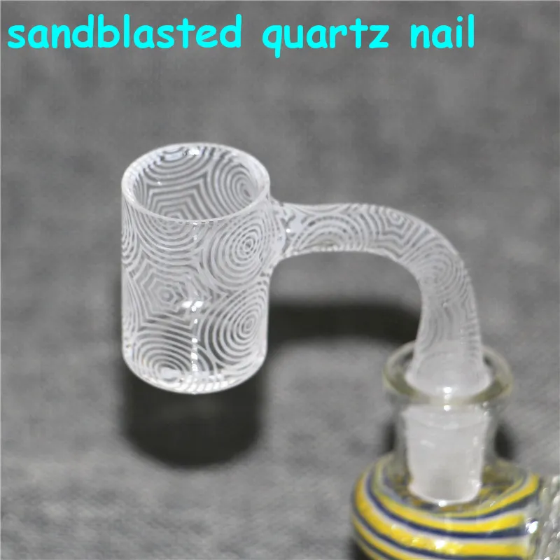 Full Weld Smoking Quartz Bangers 14mm 25mm OD sandblast banger nails For dab rig Glass Bongs silicone dabber tools