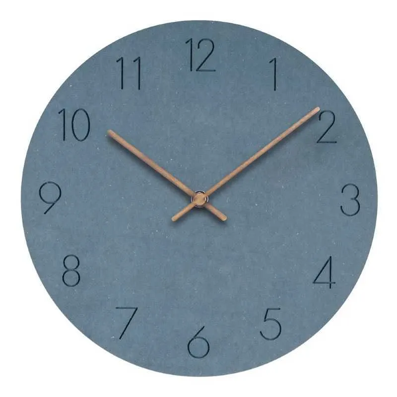 Nordic Wood Wall Clock Living Room Silent Quartz Kök Klocka Moderna Stor Klockor Vägg Heminredning Relogio de Parede Gift FZ997 210930