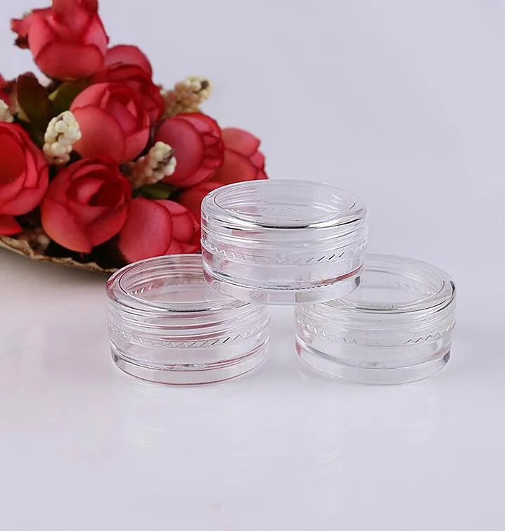 Lip Balm Containers 3G/3ML Clears Round Cosmetic Pot Jars with Black Clear White Screw Cap Lids And Small Tiny 3g Bottle