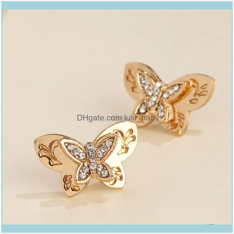 Stud JURAN Arrivals Fashion Jewelry High-end Exquisite Small Copper Zircon Cubic Earrings Golden Butterfly For Women1