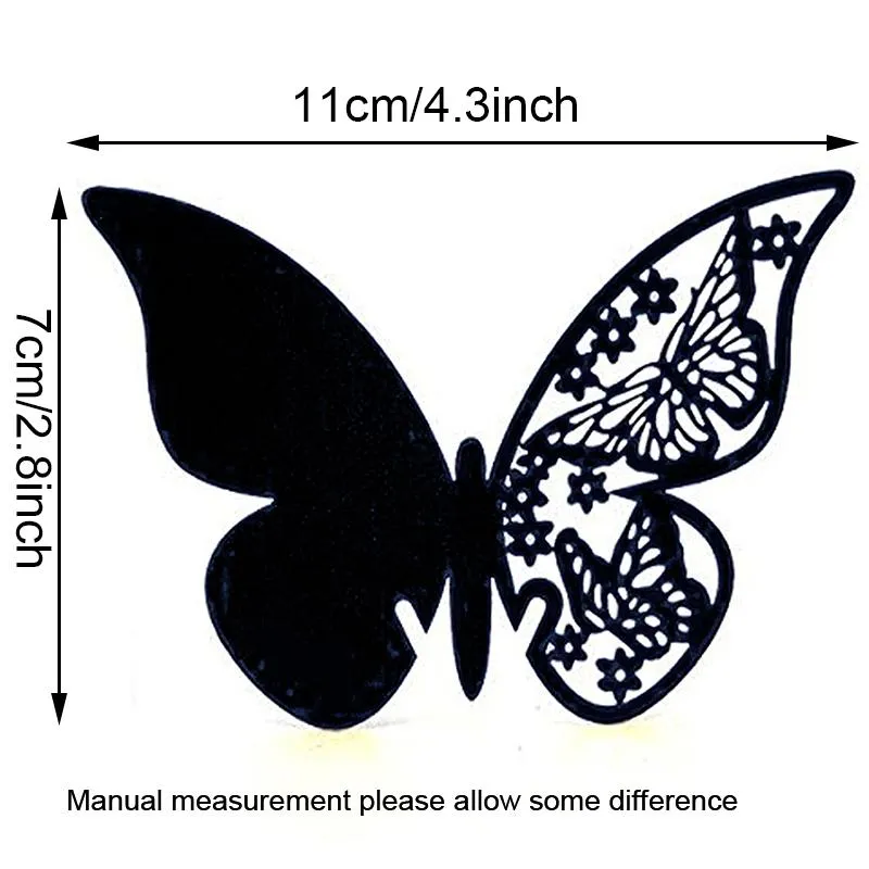 Hollow Butterfly Cup Card Decoration Wine Glass Laser Cut Paper Name Place Seats Cards Favor Wedding Party Baby Shower Table Decorations JY0872