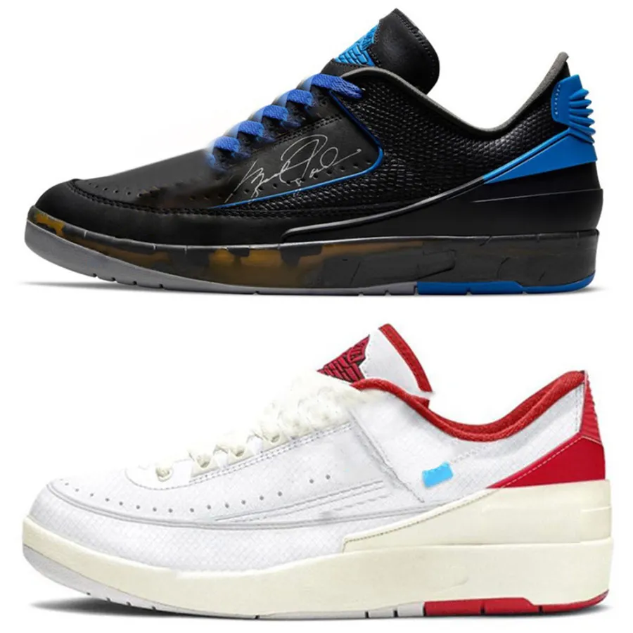 2021 Release Off Authentic 2 Low Black Royal Varsity Rood Wit Schoenen Mannen Vrouwen 1s Chicago Unc 4s Sail 5s Musine Outdoor Sneakers Trainer met originele doos