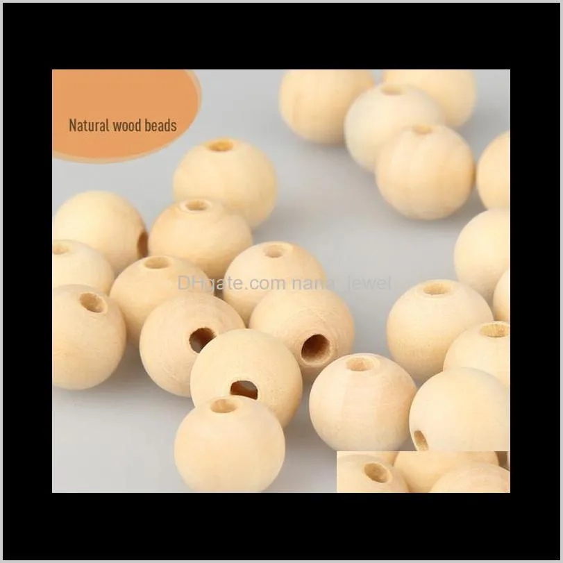 wood Loose beads Jewelry Natural Color Round 20Mm 15Mm 12Mm 10Mm Lead- Wooden Accessories