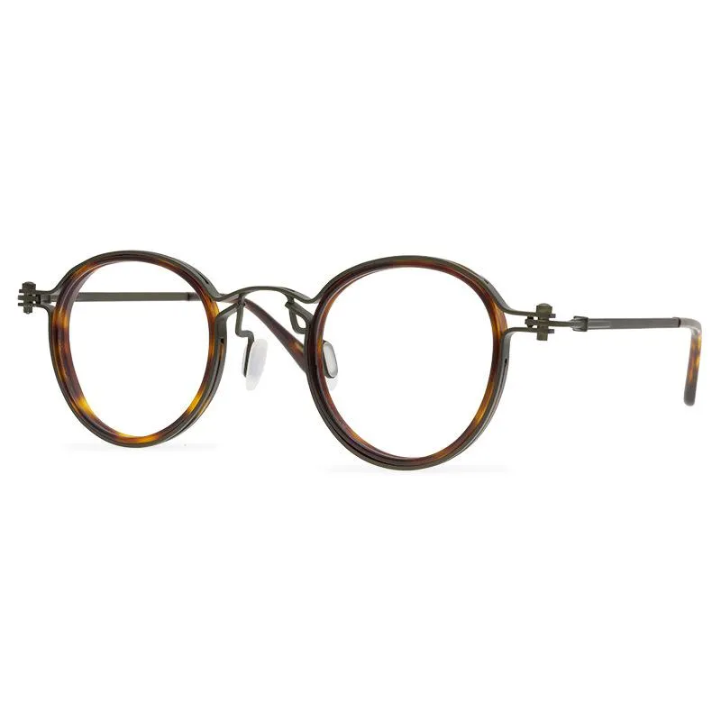 Fashion Sunglasses Frames Titanium Acetate Glasses Frame Men Women Retro Vintage Round Myopia Optical Prescription Eyeglasses Eyewear Specta