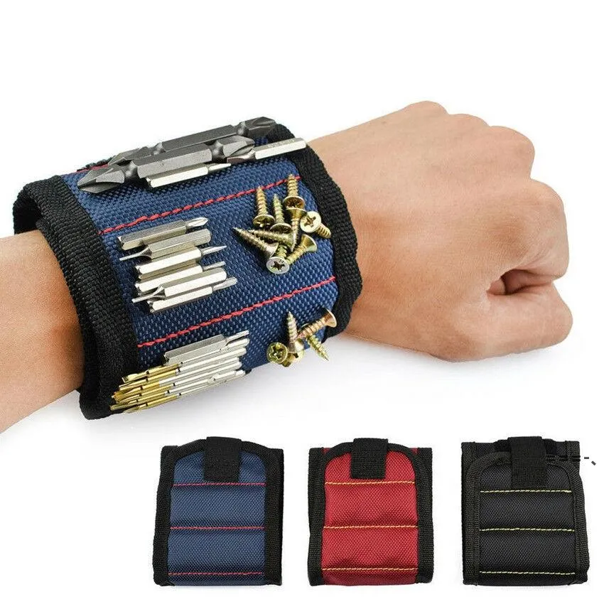 NewMagnetic Wristband Pocket Pocket Tool Point Bag Diver Holding Tools Magic Braclets Практический сильный запястье Thuck Toolkit RRB12622