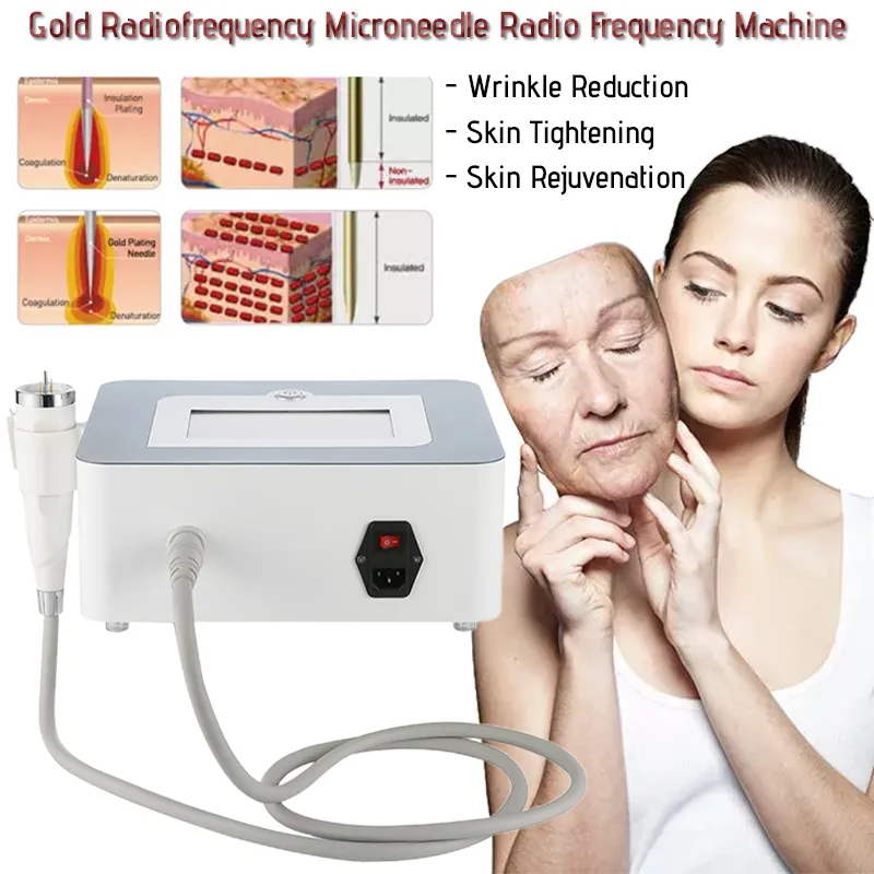 Portable Gold Microneedle RF Radio Frequency Skin Face Lift Stretch Wrinkle Removal Beauty Machine