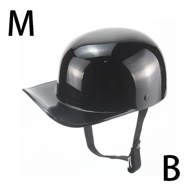 Vintage Open Face Motorcycle Helmet Retro Baseball Cap Half