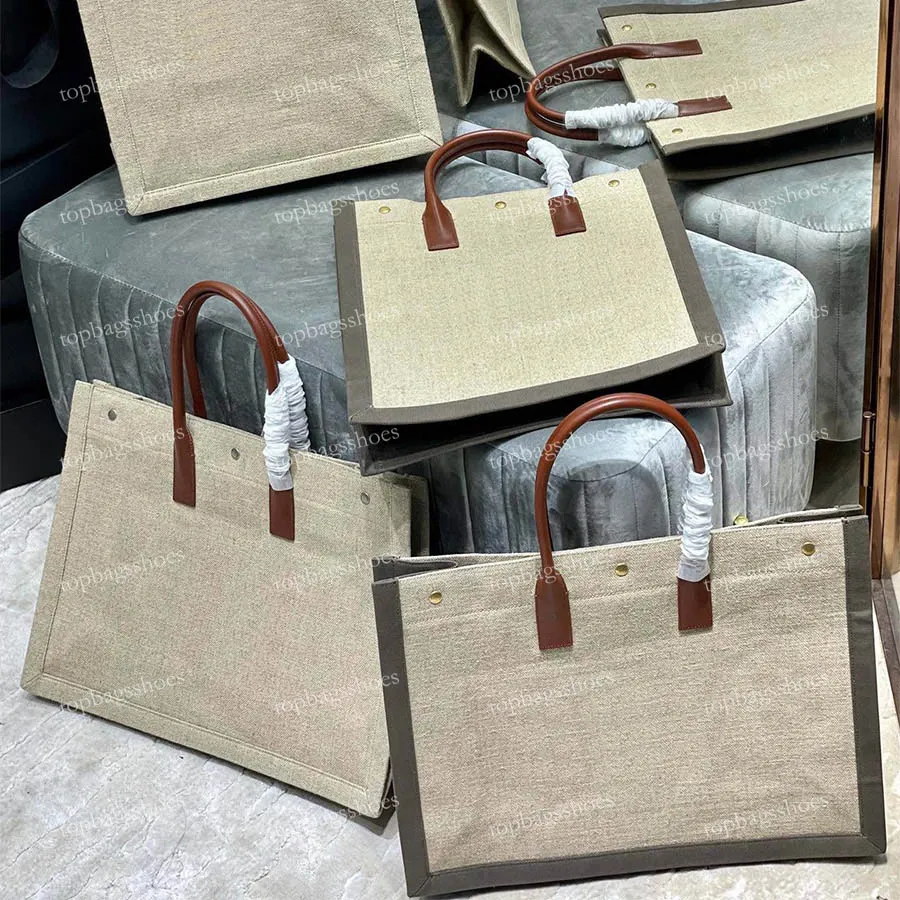 7A Tasarımcılar Kadınlar Büyük Tote Çantalar Çanta Lüks Çanta Omuz Crossbody Canse Shopper 48 37m Cowhide Gerçek Gerçek Deri Kumaş Messenger Alışveriş Rive Gauche