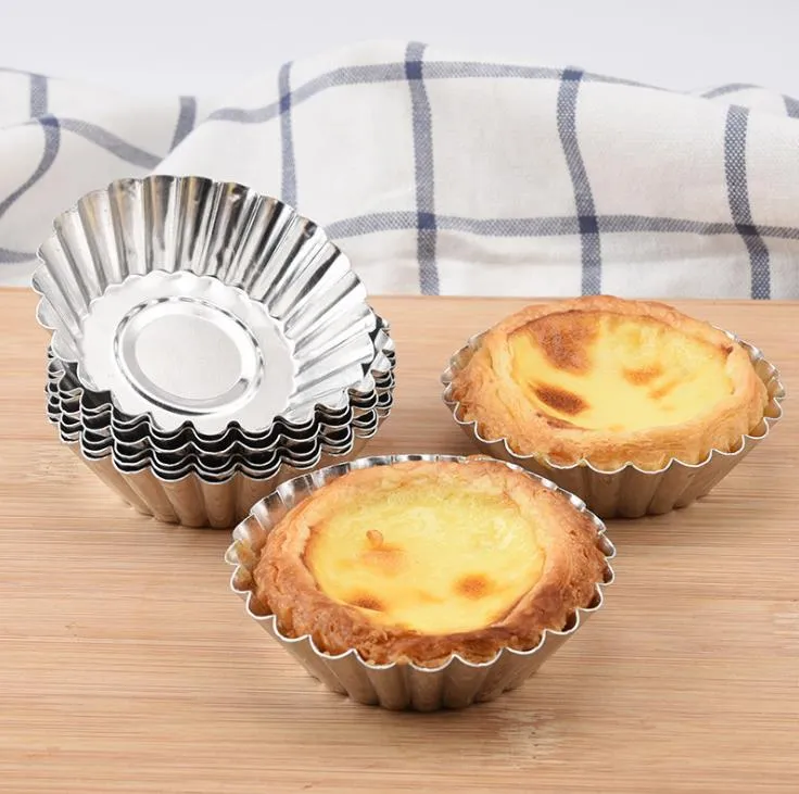 Aluminium 5.5-6.9 cm Okrągły kształt Muffin Egg Tarta Pudding Case Cupcake Liner Pieczenia Mold 3 Rozmiar SN5140