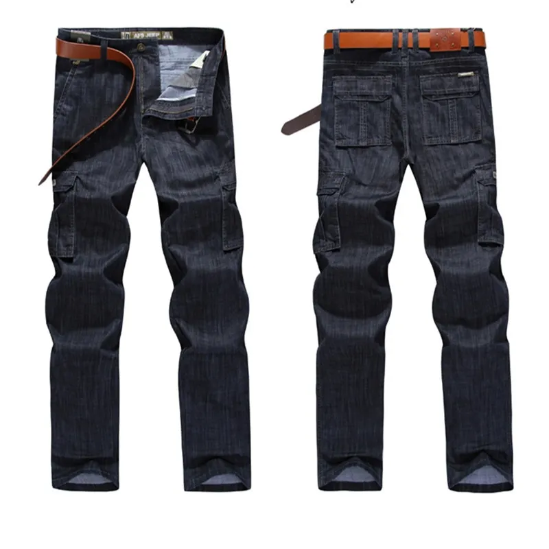 Jeans Cargo pour hommes, grande taille 29-40 42, décontracté, militaire, multi-poches, vêtements masculins, haute qualité, 2796