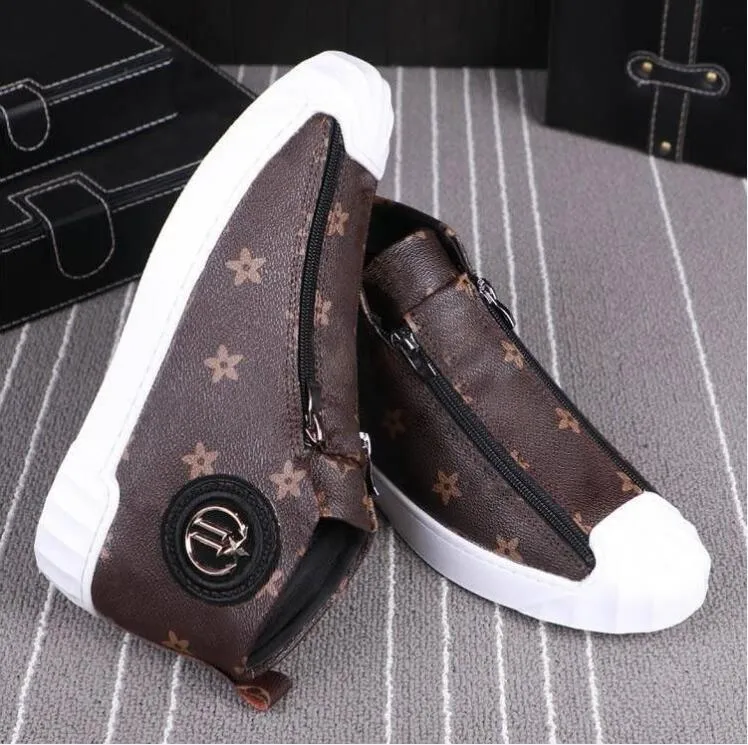 Casual Boots Part Men's of the Gift High Top Metal Buckle Slipper Brand Designer Zapatos Hombre Safty Zipper 4920