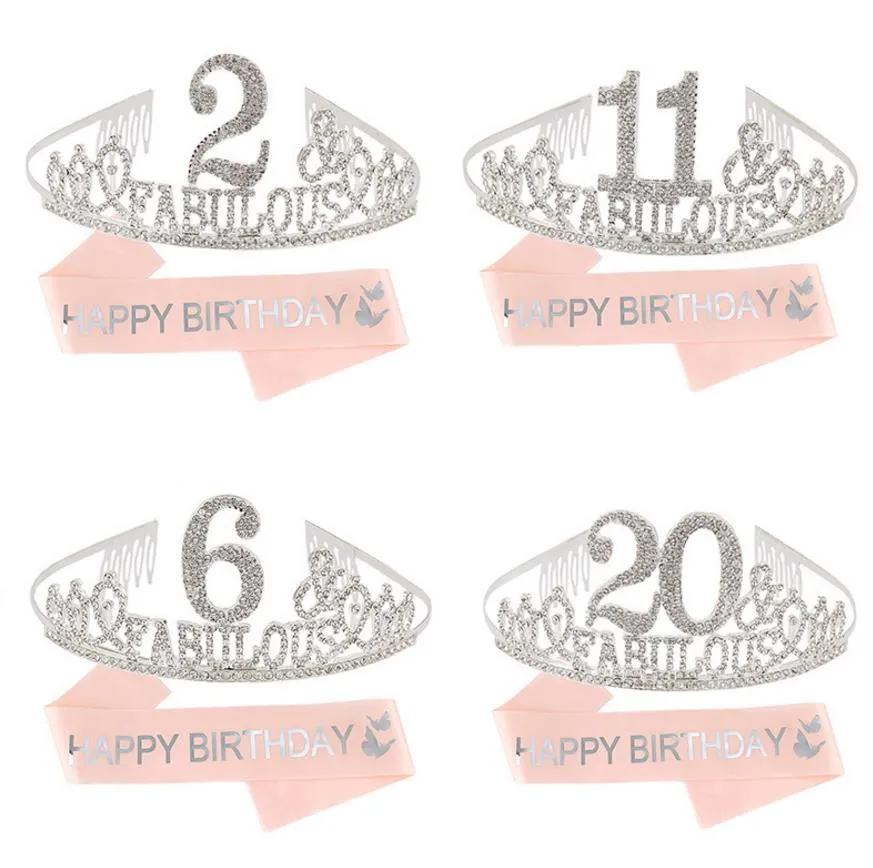 Fascia E Diadema Del 20° Compleanno, Fascia Corona Di Compleanno In Oro Rosa 20 E Fascia E Diadema Favolosi, Regali Per Il 20° Compleanno Per