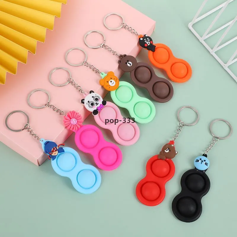 2021 toy Creative finger bubble silica gel key ring factory processing custom deratization pioneer