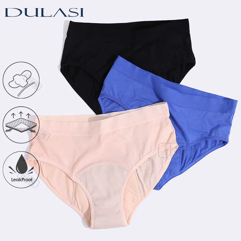 DULASI 4 Layer Bamboo Menstrual Low Waist Panty Leak Proof, Absorbent,  Incontinence Promoting Underwear For Period DULAI Drop 210720 From Lu04,  $17.57
