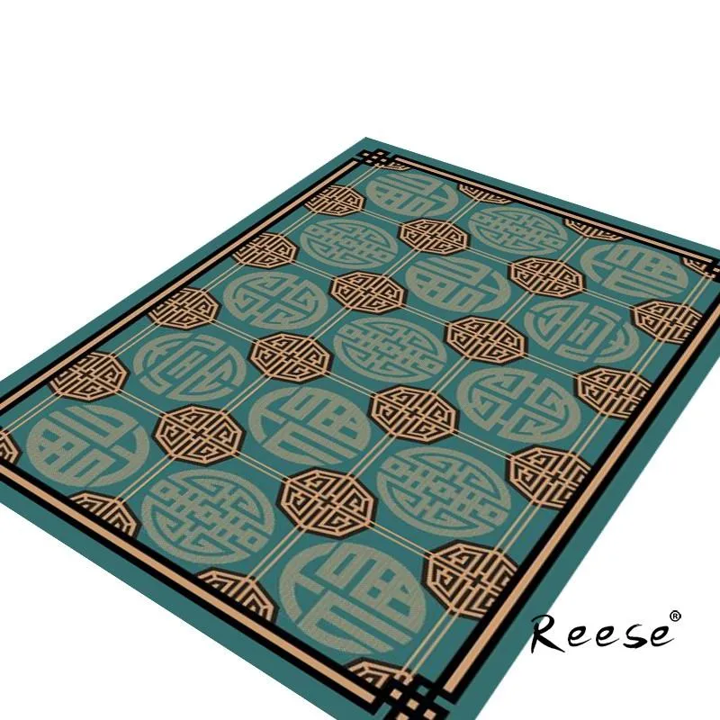 Carpets Printed Home Area Rugs Auspicious Chinese Traditional Characters Pattern Decro I Living Room Anti Slip Bottom Lint Free