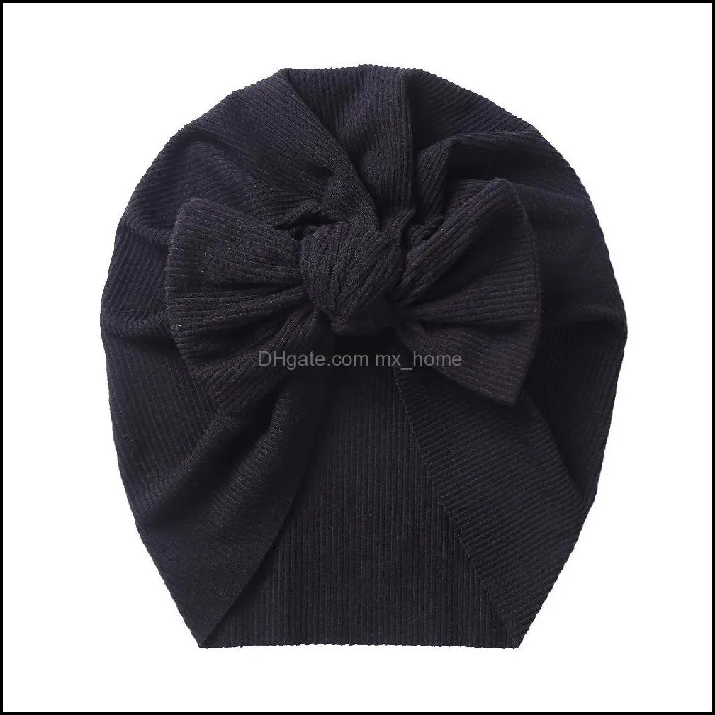 Newborn Baby Knot Turban Hat Knotted Bow Head Wrap Soft Cotton Headband Caps Kids Infant Toddler Hair Band Headdress 8 colors Z4852