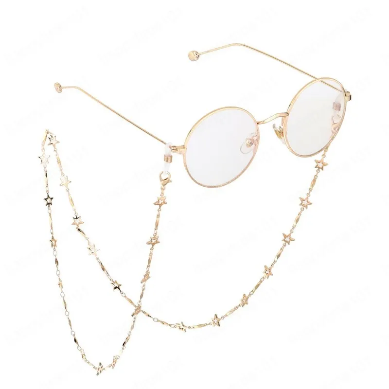 Новые 70см звезды очки цепные держатель для женщин солнцезащитные очки цепные ремешка очки аксессуары металлические ремешки подарок