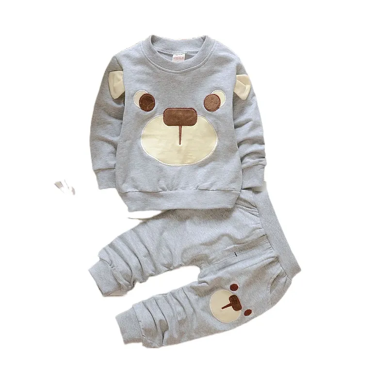 Vestiti per neonati Primavera Autunno Orso Tempo libero T-shirt a maniche lunghe Pantaloni Vestiti per bambina Tuta per bambini