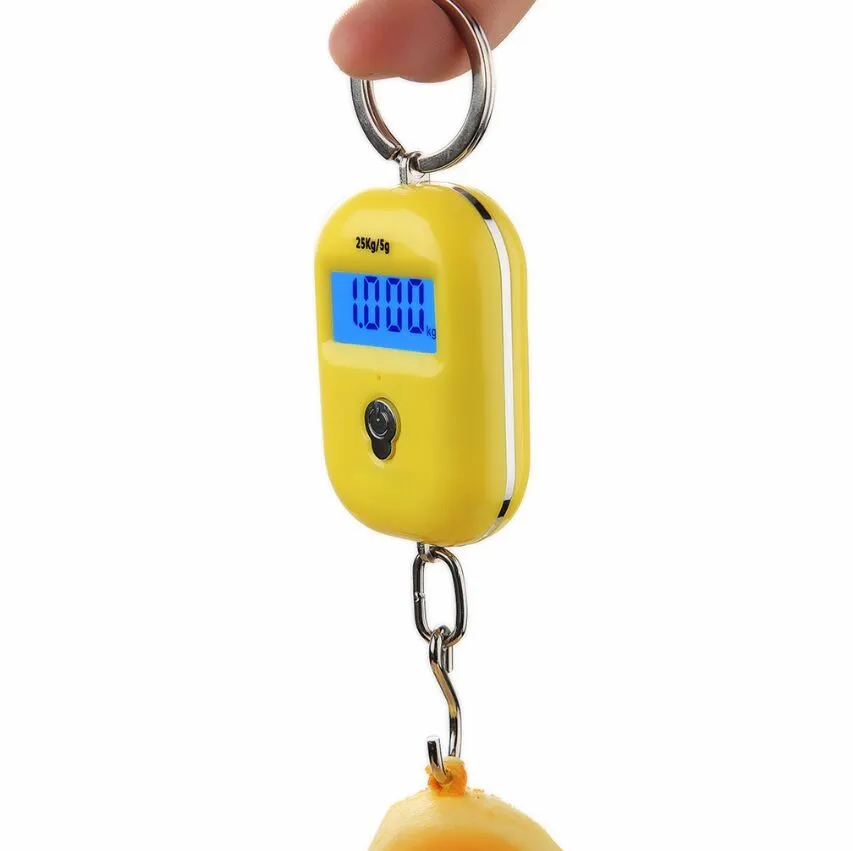 New 25Kg x 5g Digital Hanging Scale Mini Electronic Luggage Hook Scale LCD Backlight Kitchen Steelyard