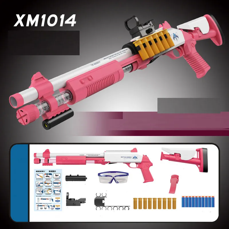 XM1014 Soft Shell Ejection Launcher Toy Rifle Gun Pistol Model Manual Plastic Blaster Armas For Kid Adult Outdoor Game