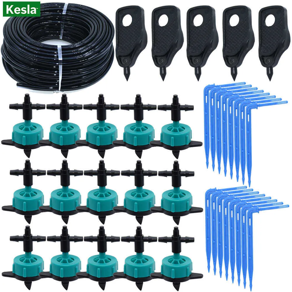 KESLA 2L 4L 8L 2-Way Drip System Emitter Irrigation System Micro Flow Dripper for Water Saving Irrigation greenhouse 210610