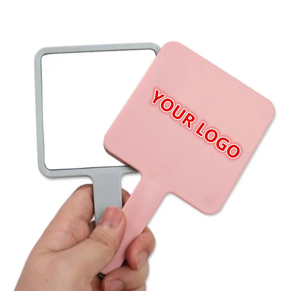 12*22cm Square Handled Makeup Mirror Compact Vanity Mirrors accept your logo