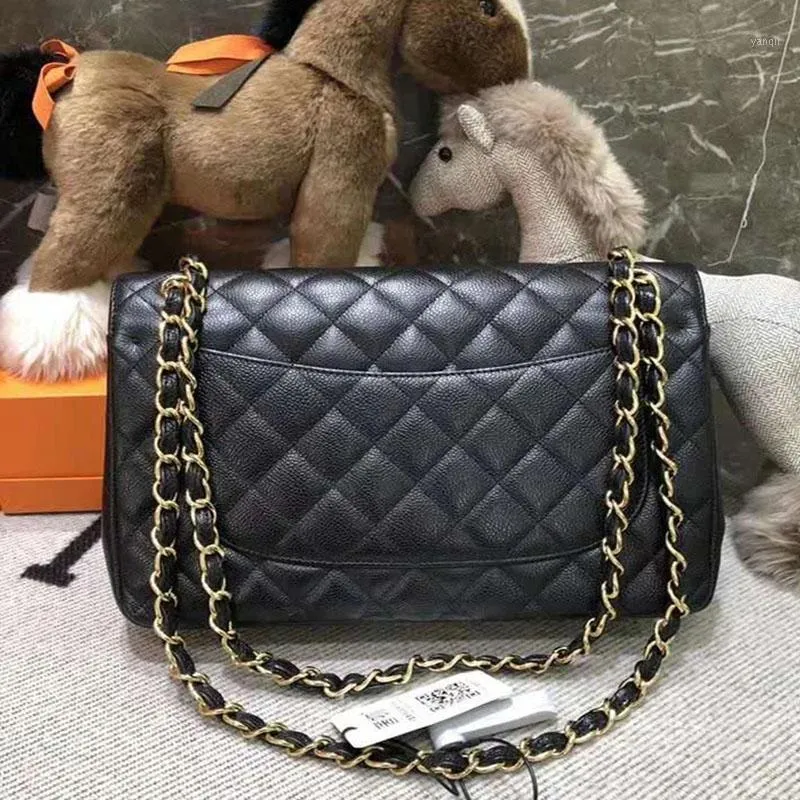 Evening Bags Luxury Women's Handbag Top Quality Fashion Casual Plaid Chain Shoulder Bag Cowhie And Lambskin Classic Designer Flap