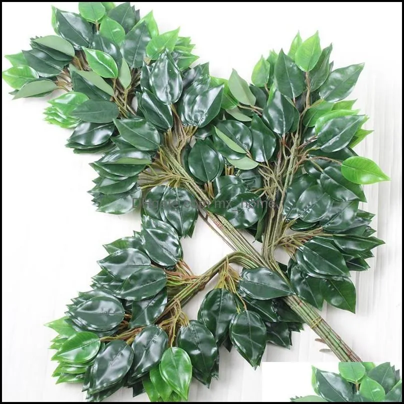 12Pcs Artificial Eucalyptus Leaves Stem Leaves Branches Fake Plants Faux Leaf Stems Shrubs Bush for Garden Wedding Decor