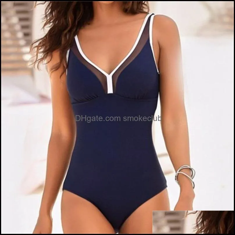 Sexy One-piece Swimsuit Net Swimwear Women Body Suits Push Up Bathing Suit Piecework Beach Swim Pool 2020 Female Swimming Suit 1025 Z2