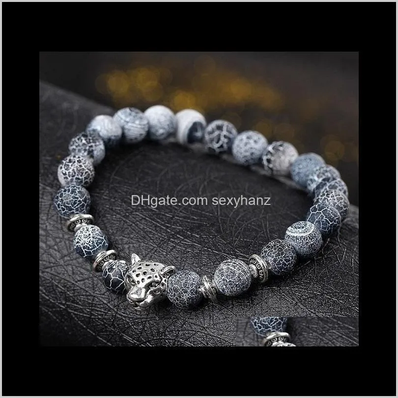 Natural Stone Bracelets Lava Volcanic Stone White/black Bracelet Wholesale Handmade Beads  Bracelet for Men Women Jewelry