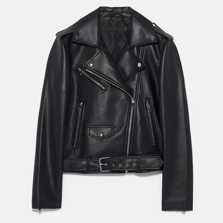 DHgate.com:Autumn Faux Leather Motorcycle Jacket: Adjustable