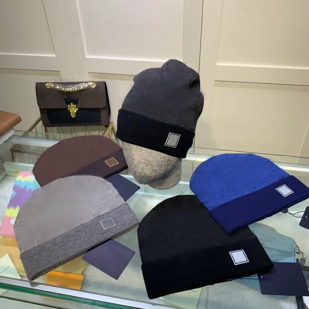 Sombrero de marca de moda para hombres y mujeres, gorros cálidos, gorro de invierno, gorro de Cachemira de punto de lana, gorros