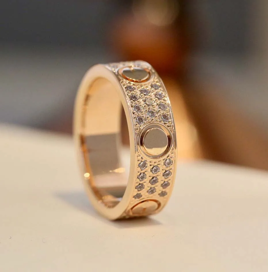 Bague de charme en or V avec trois lignes de diamant de grande taille pour femmes, bijoux de mariage, cadeau avec tampon de boîte normal PS3125A avec logo